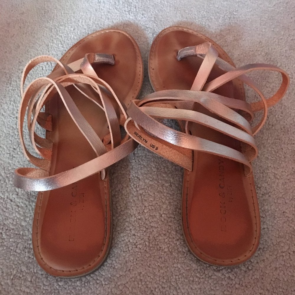 Rock & Candy Rose Gold Sandals (size 8) 5/$25!